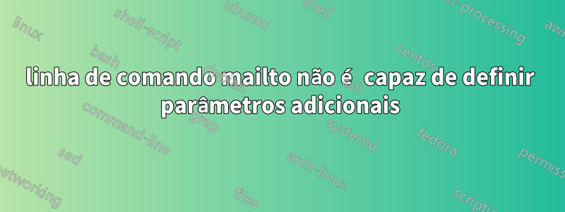 linha de comando mailto não é capaz de definir parâmetros adicionais