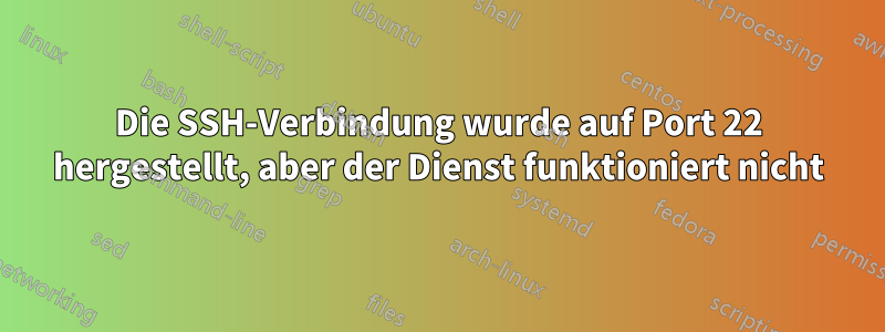 Die SSH-Verbindung wurde auf Port 22 hergestellt, aber der Dienst funktioniert nicht