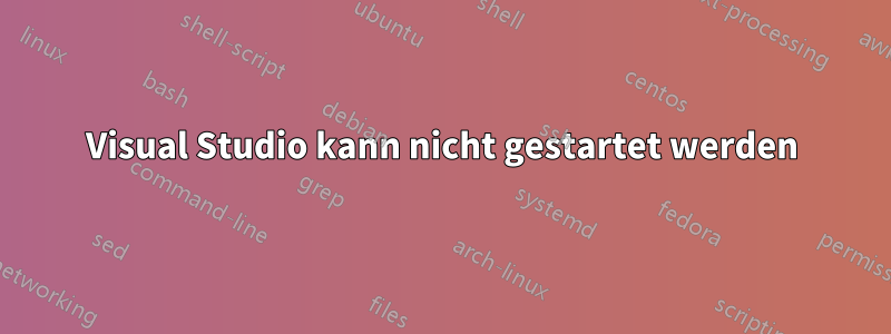 Visual Studio kann nicht gestartet werden