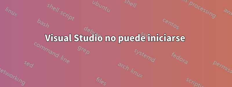 Visual Studio no puede iniciarse