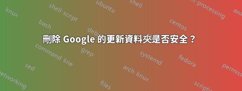 刪除 Google 的更新資料夾是否安全？