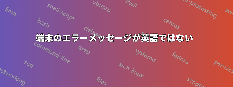 端末のエラーメッセージが英語ではない 