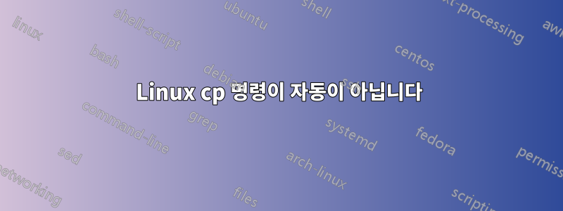 Linux cp 명령이 자동이 아닙니다