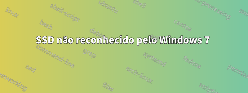 SSD não reconhecido pelo Windows 7