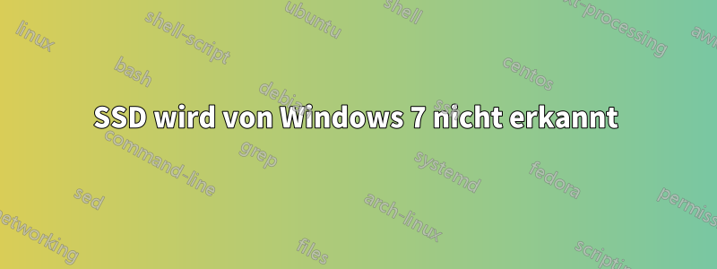 SSD wird von Windows 7 nicht erkannt