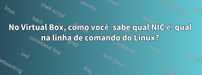 No Virtual Box, como você sabe qual NIC é qual na linha de comando do Linux?