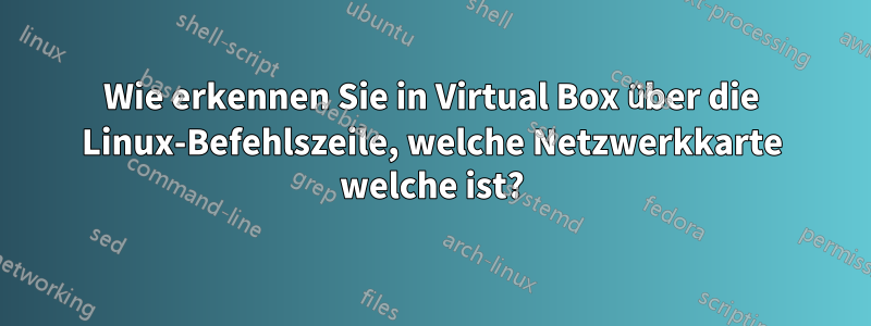 Wie erkennen Sie in Virtual Box über die Linux-Befehlszeile, welche Netzwerkkarte welche ist?