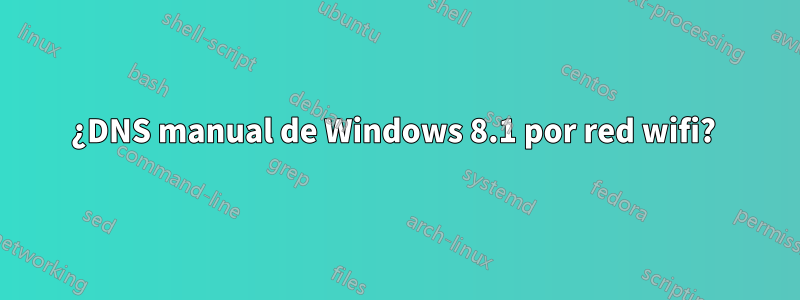 ¿DNS manual de Windows 8.1 por red wifi? 