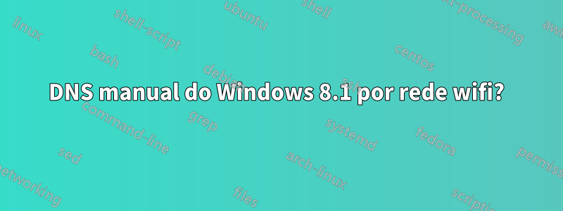 DNS manual do Windows 8.1 por rede wifi? 