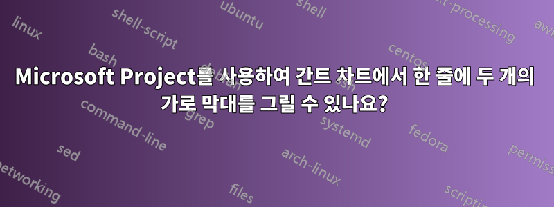 Microsoft Project를 사용하여 간트 차트에서 한 줄에 두 개의 가로 막대를 그릴 수 있나요?