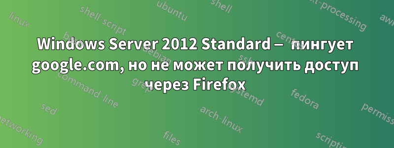 Windows Server 2012 Standard — пингует google.com, но не может получить доступ через Firefox