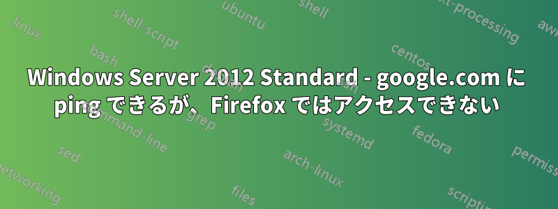 Windows Server 2012 Standard - google.com に ping できるが、Firefox ではアクセスできない