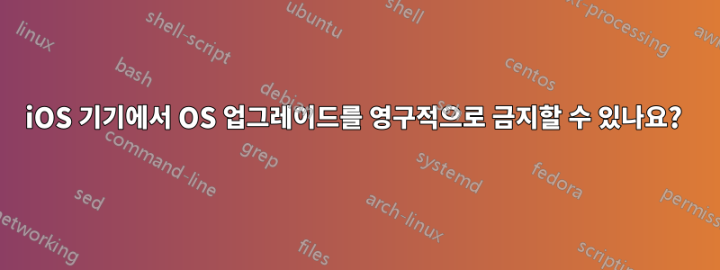 iOS 기기에서 OS 업그레이드를 영구적으로 금지할 수 있나요? 