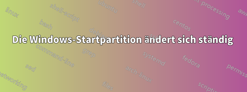 Die Windows-Startpartition ändert sich ständig