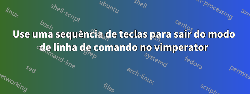 Use uma sequência de teclas para sair do modo de linha de comando no vimperator