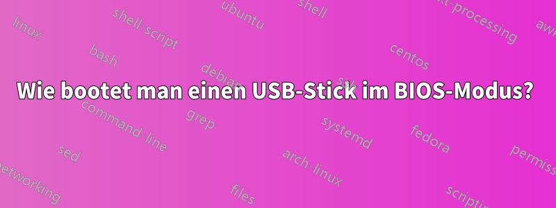 Wie bootet man einen USB-Stick im BIOS-Modus?