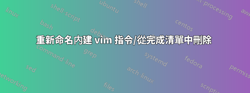 重新命名內建 vim 指令/從完成清單中刪除