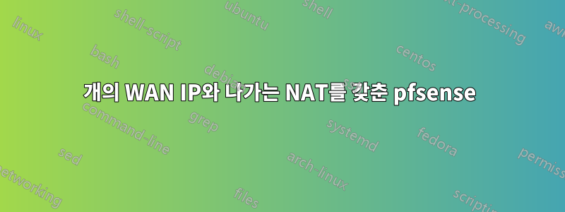 4개의 WAN IP와 나가는 NAT를 갖춘 pfsense