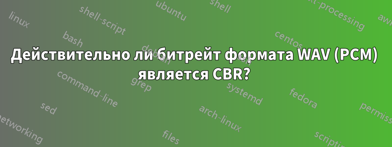 Действительно ли битрейт формата WAV (PCM) является CBR?