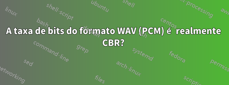 A taxa de bits do formato WAV (PCM) é realmente CBR?