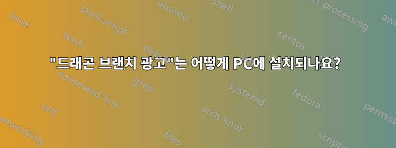 "드래곤 브랜치 광고"는 어떻게 PC에 설치되나요? 