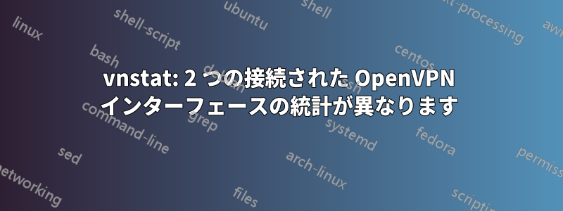 vnstat: 2 つの接続された OpenVPN インターフェースの統計が異なります