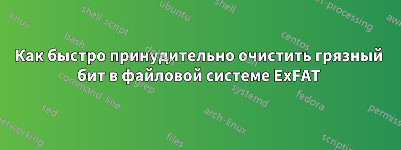 Как быстро принудительно очистить грязный бит в файловой системе ExFAT