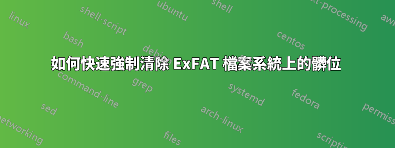 如何快速強制清除 ExFAT 檔案系統上的髒位