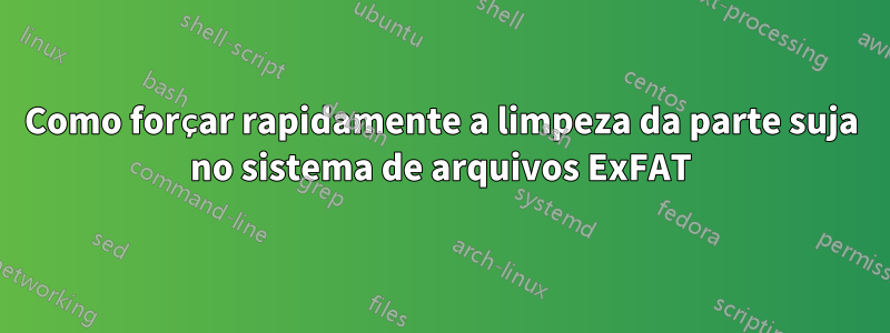 Como forçar rapidamente a limpeza da parte suja no sistema de arquivos ExFAT