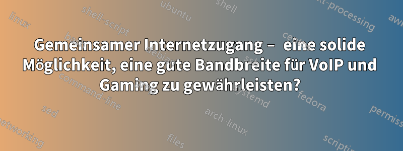 Gemeinsamer Internetzugang – eine solide Möglichkeit, eine gute Bandbreite für VoIP und Gaming zu gewährleisten?