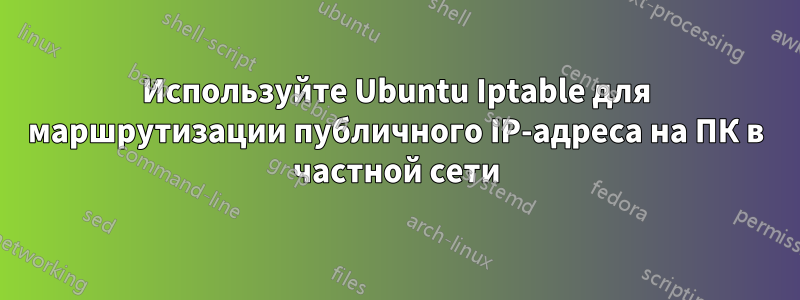 Используйте Ubuntu Iptable для маршрутизации публичного IP-адреса на ПК в частной сети