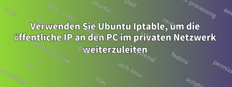 Verwenden Sie Ubuntu Iptable, um die öffentliche IP an den PC im privaten Netzwerk weiterzuleiten