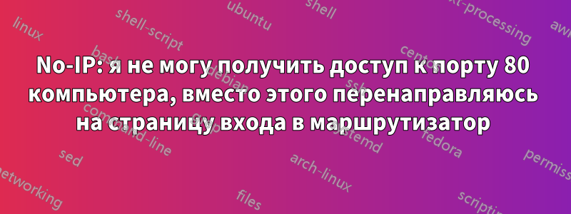 No-IP: я не могу получить доступ к порту 80 компьютера, вместо этого перенаправляюсь на страницу входа в маршрутизатор