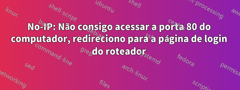 No-IP: Não consigo acessar a porta 80 do computador, redireciono para a página de login do roteador