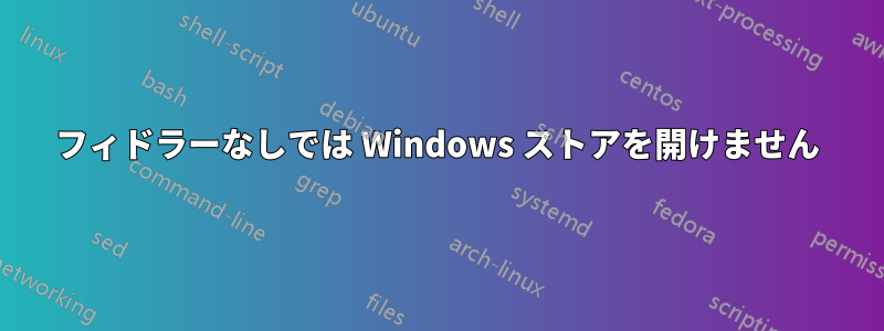 フィドラーなしでは Windows ストアを開けません