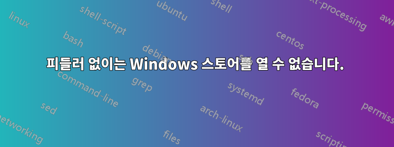 피들러 없이는 Windows 스토어를 열 수 없습니다.