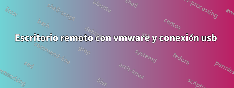 Escritorio remoto con vmware y conexión usb