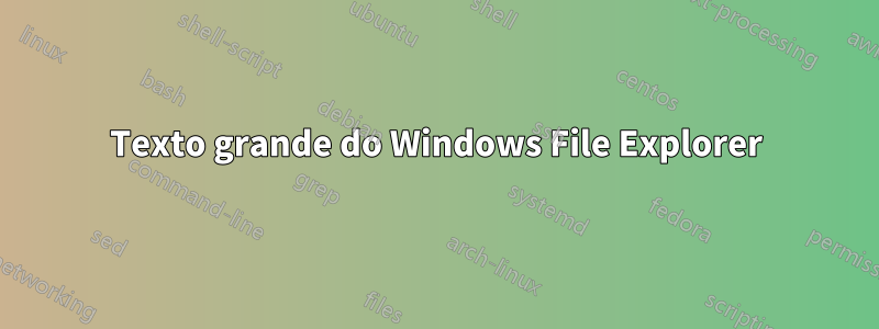 Texto grande do Windows File Explorer