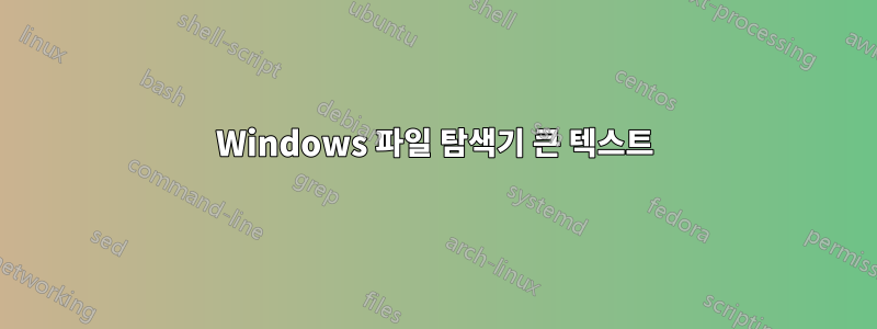 Windows 파일 탐색기 큰 텍스트