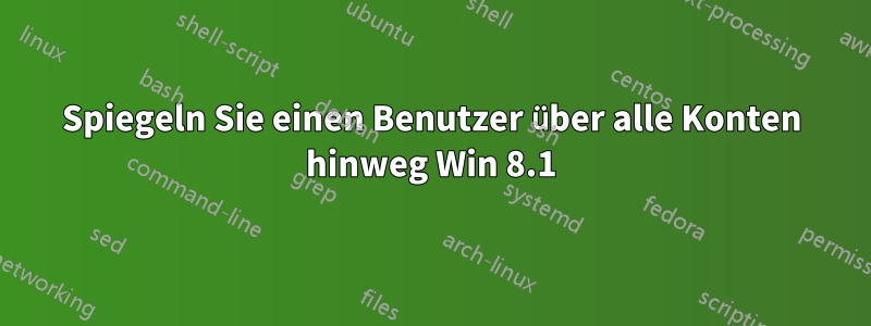 Spiegeln Sie einen Benutzer über alle Konten hinweg Win 8.1