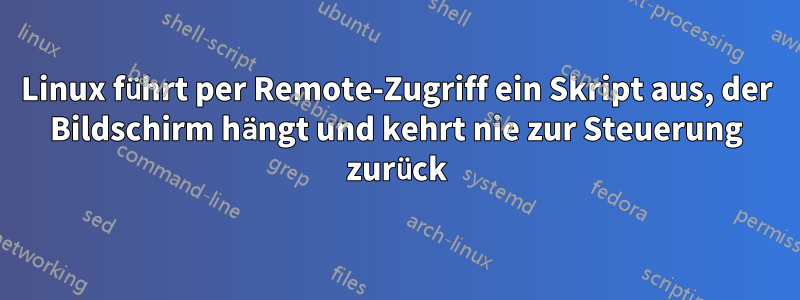 Linux führt per Remote-Zugriff ein Skript aus, der Bildschirm hängt und kehrt nie zur Steuerung zurück