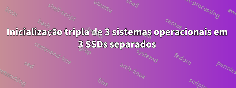 Inicialização tripla de 3 sistemas operacionais em 3 SSDs separados