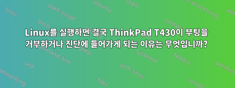 Linux를 실행하면 결국 ThinkPad T430이 부팅을 거부하거나 진단에 들어가게 되는 이유는 무엇입니까?