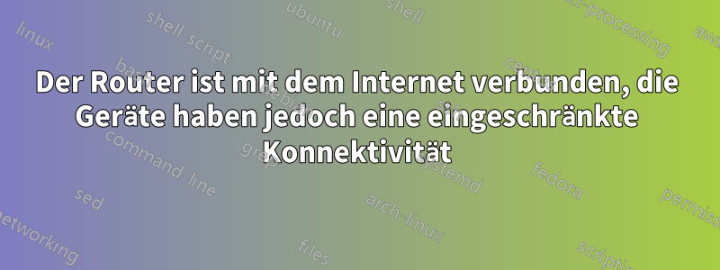 Der Router ist mit dem Internet verbunden, die Geräte haben jedoch eine eingeschränkte Konnektivität