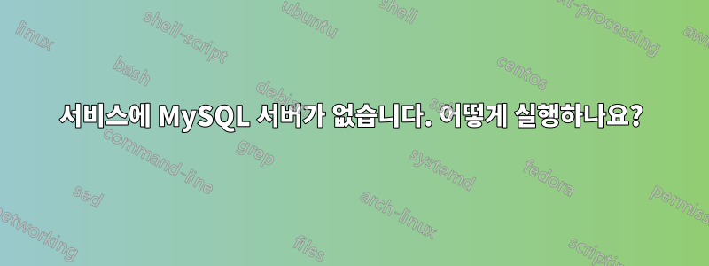 서비스에 MySQL 서버가 없습니다. 어떻게 실행하나요?