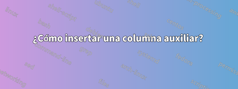 ¿Cómo insertar una columna auxiliar?