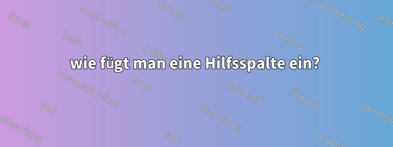 wie fügt man eine Hilfsspalte ein?