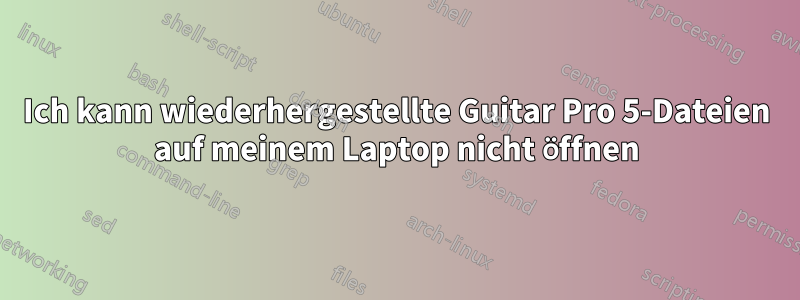 Ich kann wiederhergestellte Guitar Pro 5-Dateien auf meinem Laptop nicht öffnen