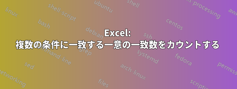 Excel: 複数の条件に一致する一意の一致数をカウントする