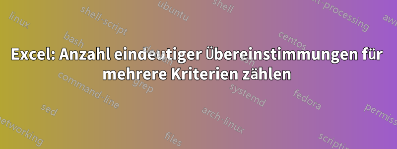 Excel: Anzahl eindeutiger Übereinstimmungen für mehrere Kriterien zählen